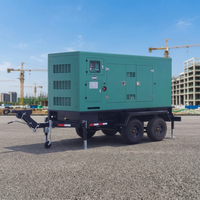 Groupe électrogène robuste monté sur remorque Gongtai : Générateur diesel silencieux triphasé 100 kVA 200 kVA, alternateur synchrone sans balais 1500 tr/min