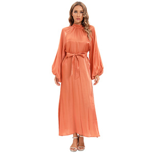Vestidos Elegantes para Mujer, Vestido de Poliéster de Manga Larga, Nuevos Vestidos Modestos con Bolsillos Laterales - Product Image 4