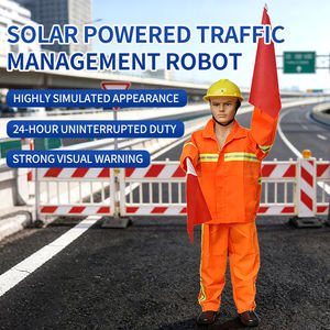 Fuente de alimentación solar Advertencia Llamativo Dispositivo de seguridad para la construcción de carreteras Bandera Swinging Robot de gestión de tráfico - Product Image 1