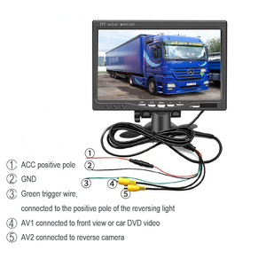 Display LCD da <span class=keywords><strong>7</strong></span> <span class=keywords><strong>pollici</strong></span> <span class=keywords><strong>Monitor</strong></span> per auto per la vista laterale sinistra e destra/sistema di retromarcia per monitorare il monitoraggio del veicolo - Product Image 6