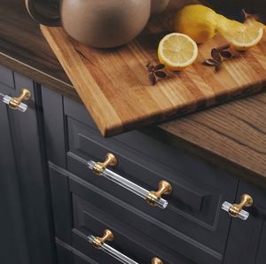 Herrajes Minimalistas para Muebles WEKIS de Zinc Acrílico Transparente Dorado Ajustables Antioxidantes y Duraderos para Gabinetes de Cocina y Cómodas - Product Image 6