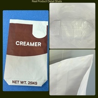 Sac en papier kraft laminé PP tissé avec doublure PE pour poudre de lait en poudre, sac en papier robuste de 25 kg, emballage de poudre nutritionnelle de 50 kg