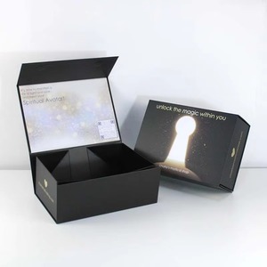 Custom Logo Black Magnet Rigid Board Cardboard Packaging Paper <b>Gift</b> <b>Box</b> <b>Gift</b> Card With Magnetic Lid Closure - Product Image 2