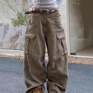 جينز كارجو فضفاض بتصميم أمريكي عصري مع جيوب كبيرة، موديل للجنسين بطراز الشارع العالي والعتيق - Product Image 1