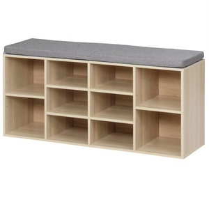 Scarpiera in bambù dal design moderno, imbottita, autoportante, con cuscino, per l'organizzazione delle scarpe, ideale per l'arredamento di casa e soggiorno - Product Image 3