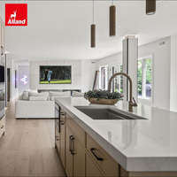 Armoire îlot modulaire en bois moderne Alland Premium avec construction ignifuge et écologique, finition haute brillance pour l'hôtellerie