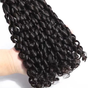 100% <span class=keywords><strong>Vietnam</strong></span> Super doble dibujado encaje Frontal marrón Pixie extensiones de cabello rizado encaje suizo onda profunda rizado cierre recto peluca - Product Image 4