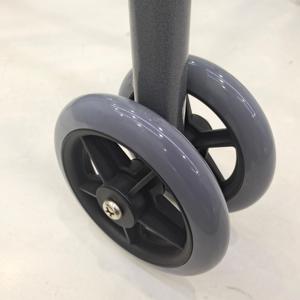 Déambulateur pliable standard à 2 boutons avec roues pour seniors et adultes - Jambes réglables - Matériel en acier - Aide à la marche de base - Product Image 6