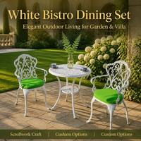 Ensemble bistrot en aluminium moulé, style classique européen, orienté vers la valeur, pour mobilier d'extérieur résidentiel, terrasses et espaces de villégiature