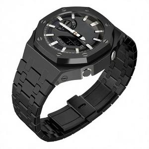 Kit de modification Upro Luxury GA2100 pour boîtier en acier inoxydable avec lunette sertie de diamants et bracelet en caoutchouc pour montre Casio GA-2110 GAB-2100 - Product Image 2