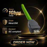 Arnés de Cableado Ethernet Industrial, Conjunto de Cables con Conector IX de 10 Pines, Blindado, para Conexión de Servidor e Inversor