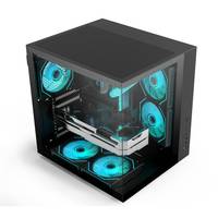 Casing komputer game kaca Tempered ATX tren baru 2025 Oem Odm Casing game Pc Desktop kabinet Mid Tower