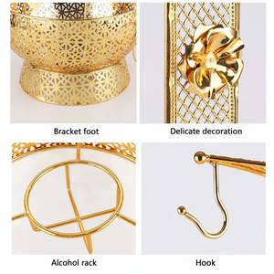 Réchaud de buffet professionnel en acier inoxydable doré à chauffage à l'alcool pour hôtels et banquets, équipement de maintien au chaud, prix de gros - Product Image 5
