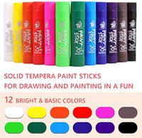 Ensemble de 12 bâtons de peinture à la tempera écologiques certifiés ASTM, personnalisables OEM, pour enfants, pour la peinture, l'expression créative, fournitures artistiques