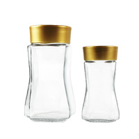 Pot de conservation carré en verre de qualité alimentaire 50g avec couvercle en plastique à fermeture à pression pour la conservation de la poudre de café instantané
