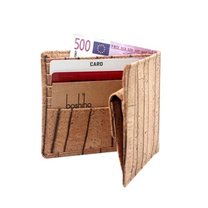 Boshiho Fashion New Design Vegan Card Holder Rfid Blocking <b>Small</b> Bifold Men <b>Purse</b> Slim Mens Wallets Cork Wood Wallet Sustainable - Product Image 3