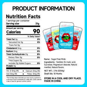 Caramelos <span class=keywords><strong>de</strong></span> Menta Verde con Sabor a Fruta Dulce, Goma <span class=keywords><strong>de</strong></span> Mascar con Azúcar <span class=keywords><strong>de</strong></span> Alta Calidad, 84g, en Caja Portátil, Hecho en Guangdong, Kiss - Product Image 4