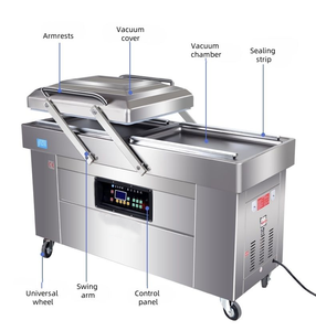Máquina de Envasado al Vacío de Doble Cámara LG600, Selladora de Alimentos al Vacío para Pollo, Uso Comercial con Certificación CE - Product Image 1