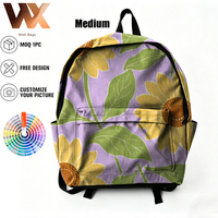Sac à dos d'école tendance de haute qualité pour étudiants et hommes, sac à dos pour ordinateur portable, sac à dos d'école personnalisé avec logo imprimé par sublimation pour enfants, motif marguerite