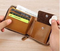 Dompet Pria Kartu Bank Pemblokir RFID Kulit PU Kustom Uang Saku Koin Tipis Ritsleting Dompet Pendek Anak Laki-laki Remaja Terbaik