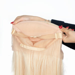 Perruque en cheveux humains blonds, sans colle, pré-épilée, pré-décolorée, douce, vierge, européenne, avec cuticules alignées, pour femmes blanches - Product Image 4