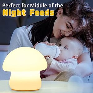 Lampe tactile en forme de champignon à intensité variable, en gel de silice souple, lumière de nuit LED 10W, base en bois, IP44, alimentation AC, autonomie 4-10h, jaune chaud/RGB - Product Image 5