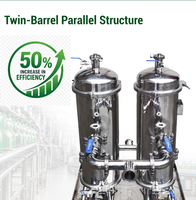 Troli Filtrasi Paralel 20" 5 Kartrid Baja Tahan Karat Food Grade, Finishing Poles, Laju Alir 20m, Kapasitas 20T/H