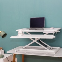 Convertisseur de bureau debout ergonomique moderne et pliable en fer, réglable en hauteur, à 2 niveaux, pour la maison, le bureau et l'école