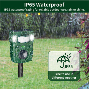 Espantapájaros LED Solar ultrasónico Animal repelente al aire libre impermeable repelente disuasorio para perro gato pájaro repelente de plagas - Product Image 2