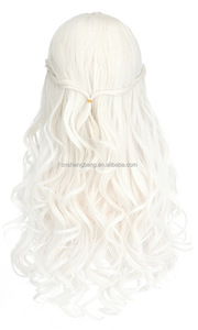 Peluca de Cosplay de Reina Blanca <span class=keywords><strong>Alicia</strong></span>, Ondas Grandes, Cabello Largo y Rizado, 60 cm, 300 gramos, Pelucas de Moda Europeas y Americanas, Peluca de Cabello <span class=keywords><strong>Rubio</strong></span> Rizado - Product Image 5