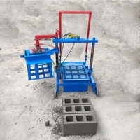 Machine à fabriquer des blocs de béton, des briques et des blocs de ciment semi-automatique, mobile, à bas prix et portable