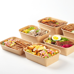 Caja de Papel Kraft Transparente con Tapa, Ecológica, Impermeable y Apta para Microondas, para Envasar <span class=keywords><strong>Comida</strong></span> Rápida, Sushi y Postres, Platos Desechables - Product Image 2