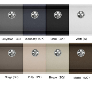 <span class=keywords><strong>Évier</strong></span>s de cuisine en Quartz noir, bol unique de 40 pouces, avec long panneau de vidange - Product Image 6