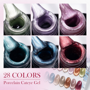 Großhandel neu 28 Farben Porzellan Katzenauge Sammlung Gelpolitur magnetisch OEM individueller Gelpolitur - Product Image 4