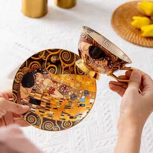 Ensemble de tasses à thé et soucoupes en céramique arabe dorée, tasses à café en porcelaine avec théière, pot à lait, pots à sucre - Accessoires dorés pour le café et le thé - Product Image 5