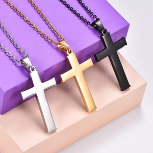 Collar con Colgante de Cruz Clásico de Acero Inoxidable para Hombre y Mujer, Joyería Religiosa Cristiana Minimalista con Cadena y Dijes de Fe - Product Image 4