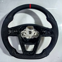 Couvre-volant en cuir et fibre de carbone, style sport, palettes de changement de vitesse pour volant SEAT Alcantara