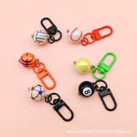 Porte-clés de billard, football, basketball, mini-porte-clés créatif de billard américain, pendentif de tennis, bijoux