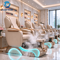 Fauteuil de pédicure de luxe Grandriver avec brumisateur électrique, chaise de pédicure Thera Mist pour salon de manucure, fauteuil de massage pour pédicure et spa des pieds