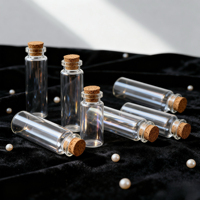 Flacon en verre transparent de 5 ml/10 ml/15 ml/20 ml/50 ml, petit flacon avec bouchon en liège en bois, tube cadeau, flacon, ampoule