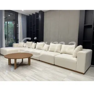 Sofá modular de nuevo estilo, muebles de sala de estar de cuero de tela barata, sofá seccional en forma de L para sala de estar
