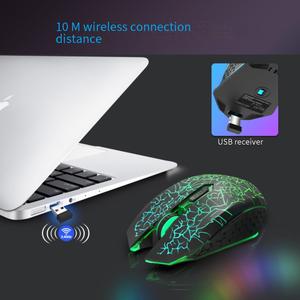 Venta caliente inalámbrico ergonómico para diestros Gaming <span class=keywords><strong>Mouse</strong></span> RGB Light Precio de promoción Desktop Laptop 3D recargable Mute 6 botones - Product Image 4