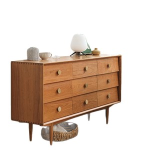 Cherry Wood Nine <b>Drawer</b> Chest 160x40x85 Cm Storage Cabinet Bedroom Dresser Versatile Design - Product Image 3