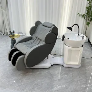 Hochwertiges 2-motor-elektro-massage-dreh-shampoo-bett mit anpassbaren farben für salon barbier-shop
