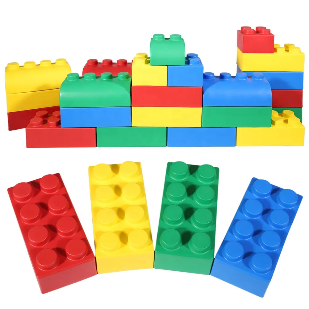 Gibbon-bloques de construcción coloridos, Material Pu de bloques grandes de juguete