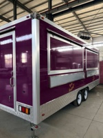 Remorque alimentaire commerciale entièrement équipée en acier inoxydable, 4 roues, résistante à la rouille, pour hot-dogs et restauration rapide, double tandem
