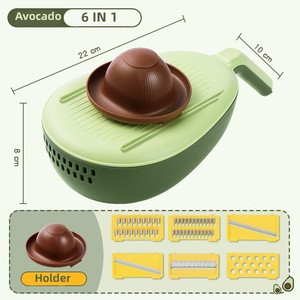 Cortador de Cocina 6 en 1 de Acero Inoxidable de Nuevo Diseño, Cortador de Aguacate, Rebanador de Verduras, Picador de Verduras - Product Image 5