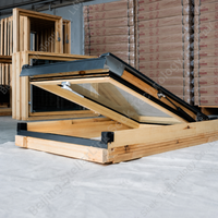 Puits de lumière moderne en aluminium de 120 mm d'épaisseur avec dessus en bois et double vitrage sous vide trempé Low-E pour toiture et grenier