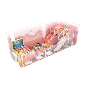 Aire de jeux pour enfants avec toboggan en fibre de verre, structure en bois, aire de jeux intérieure pour enfants avec grande <span class=keywords><strong>piscine</strong></span> à balles - Product Image 3