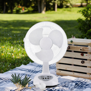 12 Inch Solar Battery Shake Head Large Wind Outdoor Car <b>Table</b> Fan Rechargeable <b>Foldable</b> Low Noise Mechanical <b>Plastic</b> 12-Inch AC/ - Product Image 1